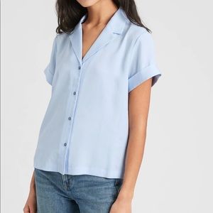 NWT XS Banana Republic blue tencel button up top